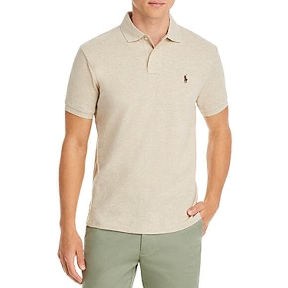 NWT Polo Ralph Lauren Men’s Custom Fit Polo Shirt – Beige, Size L - Picture 1 of 1